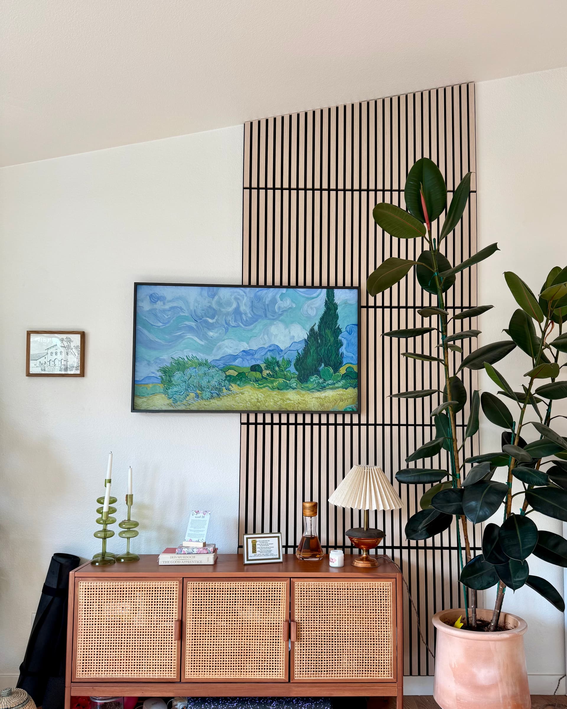 Slat Accent Wall Turns a Plain TV Wall Into a Showpiece image