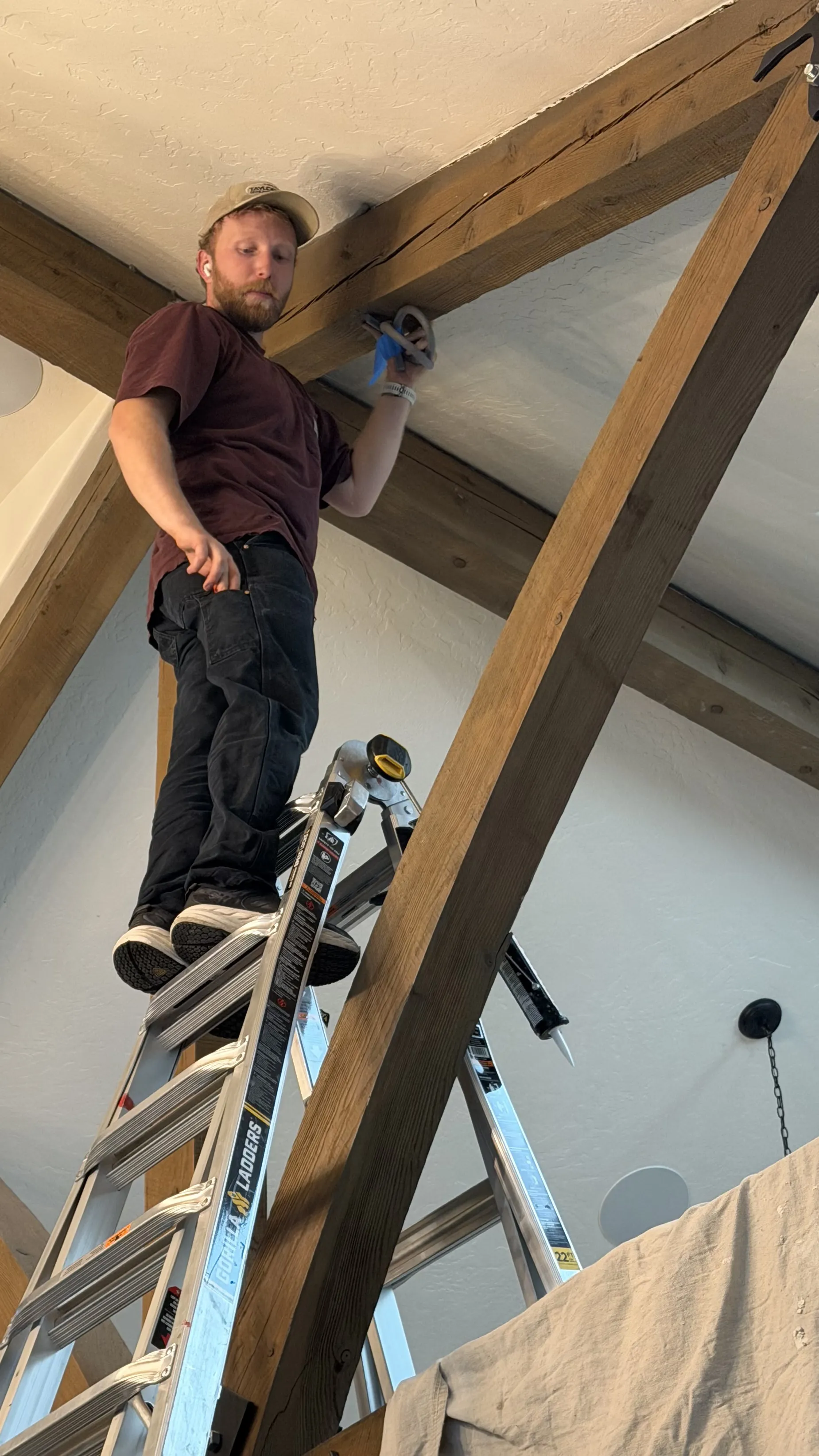 Vaulted Ceiling Beam Caulking That Actually Looks Finished image