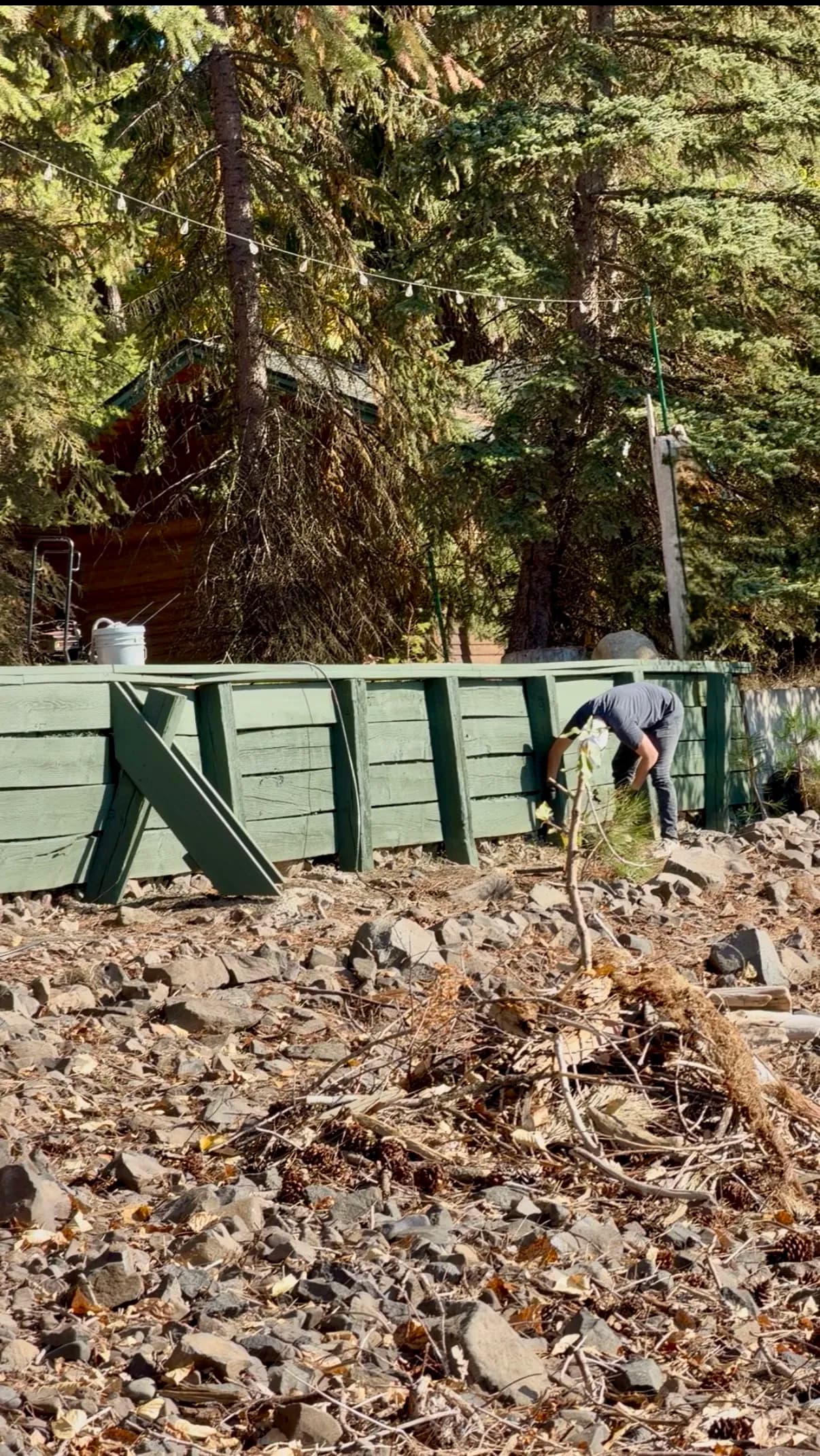 Wood Retaining Wall Staining on the Lake in Harrison image
